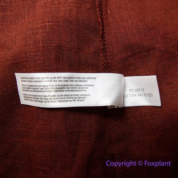 New! Eloquii linen blend Rust Orange Maxi Peasant Dress‎ Balloon Sleeve size 16 - Picture 16 of 16